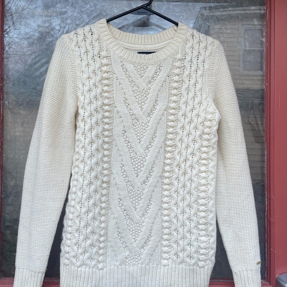 Tommy Hilfiger Cream Cable Knit Sweater